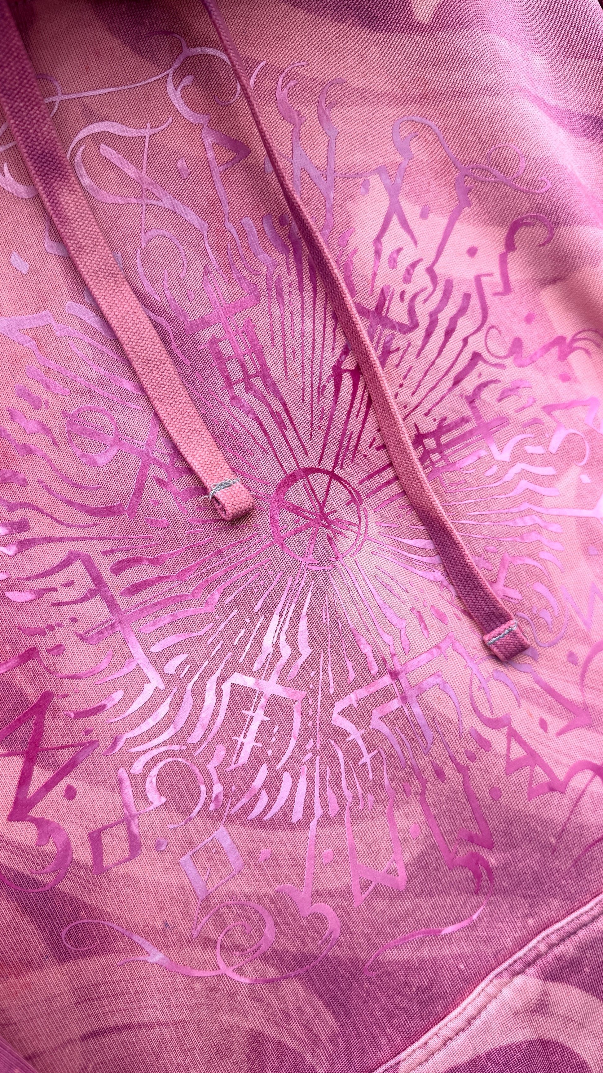 Hand-painted Viking Vegvisir hoodie, handmade streetwear from Finland | Helsinki