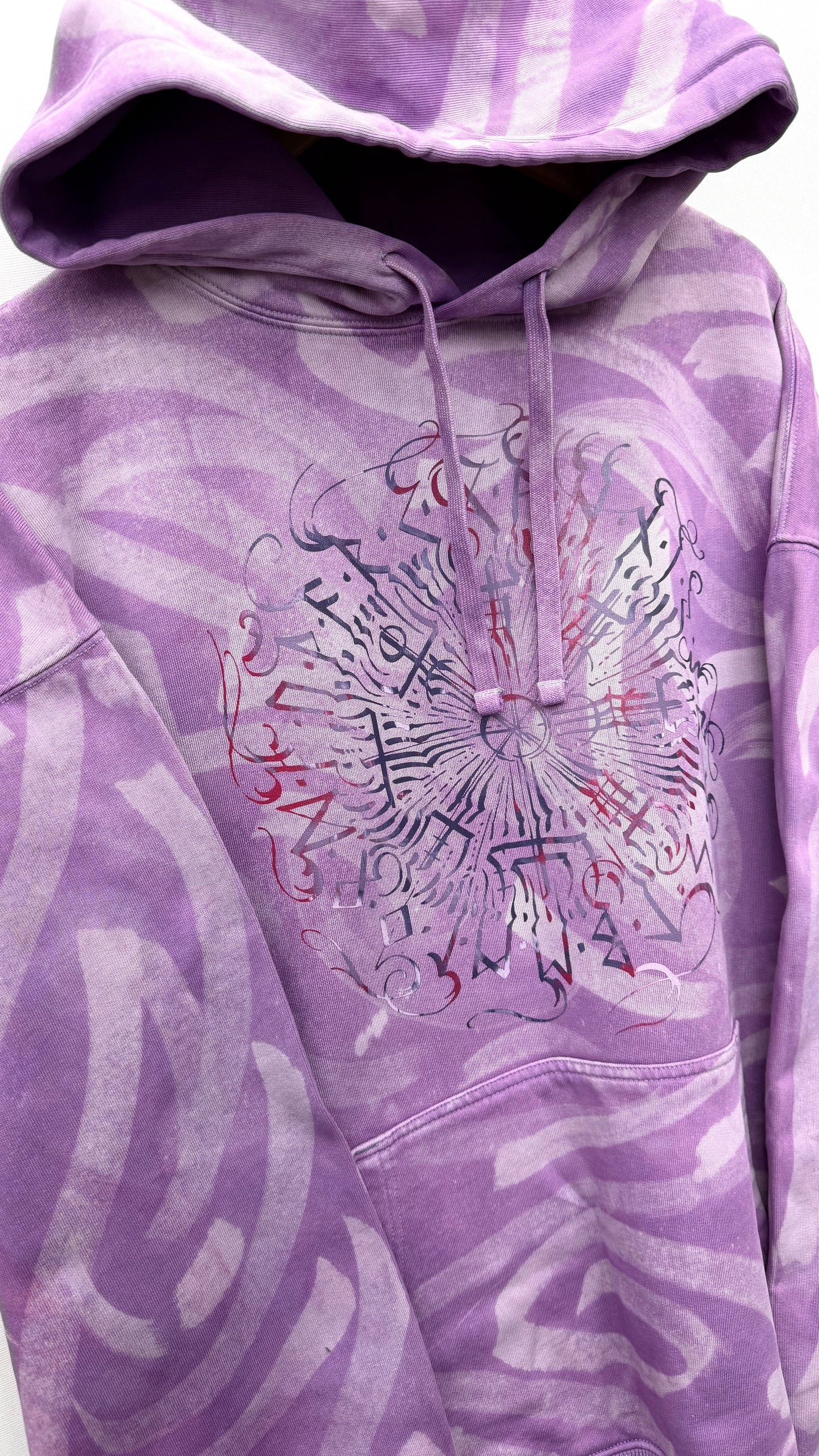 Hand-painted Viking Vegvisir hoodie, handmade streetwear from Finland | Helsinki