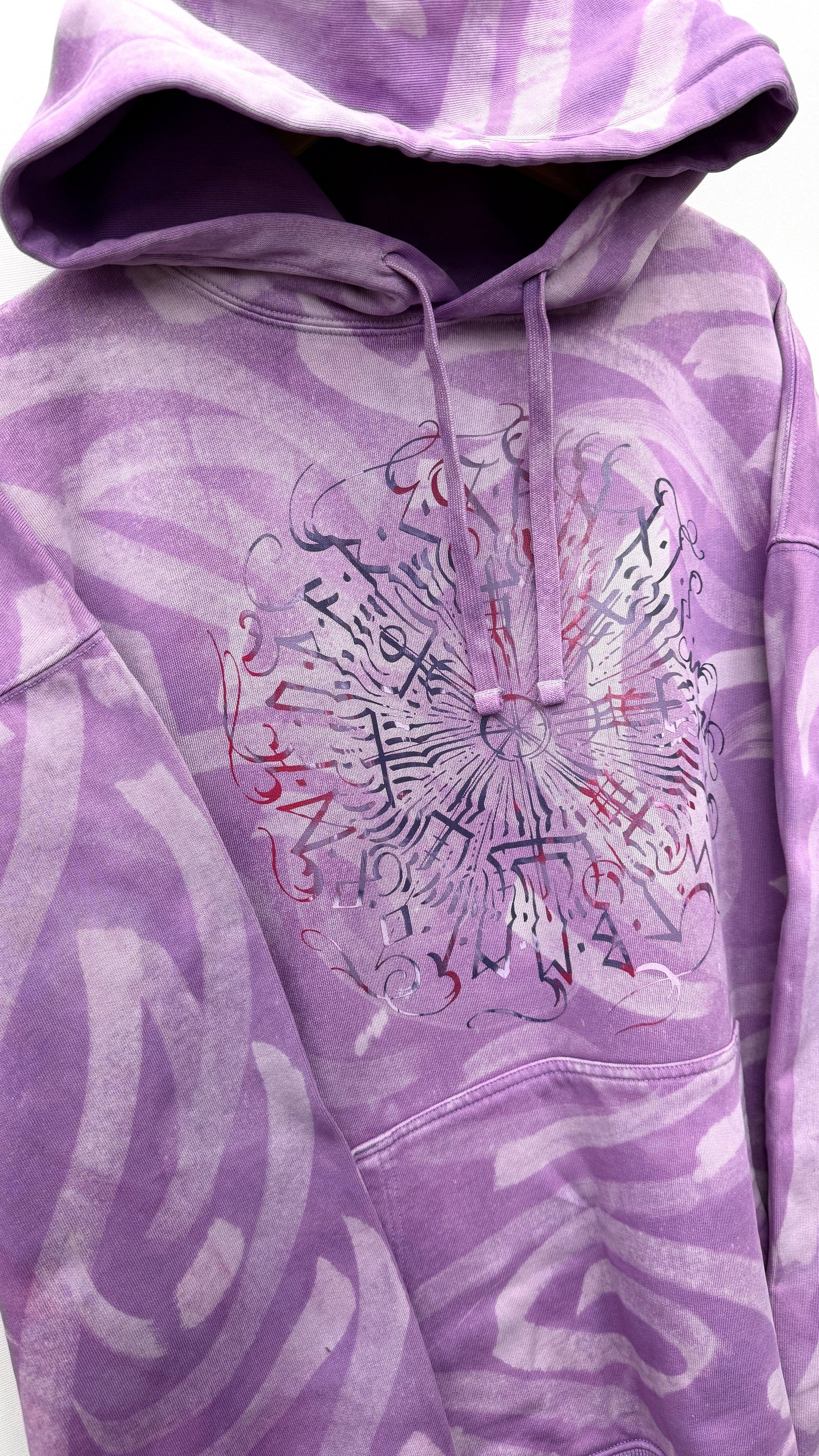 Hand-painted Viking Vegvisir hoodie, handmade streetwear from Finland | Helsinki