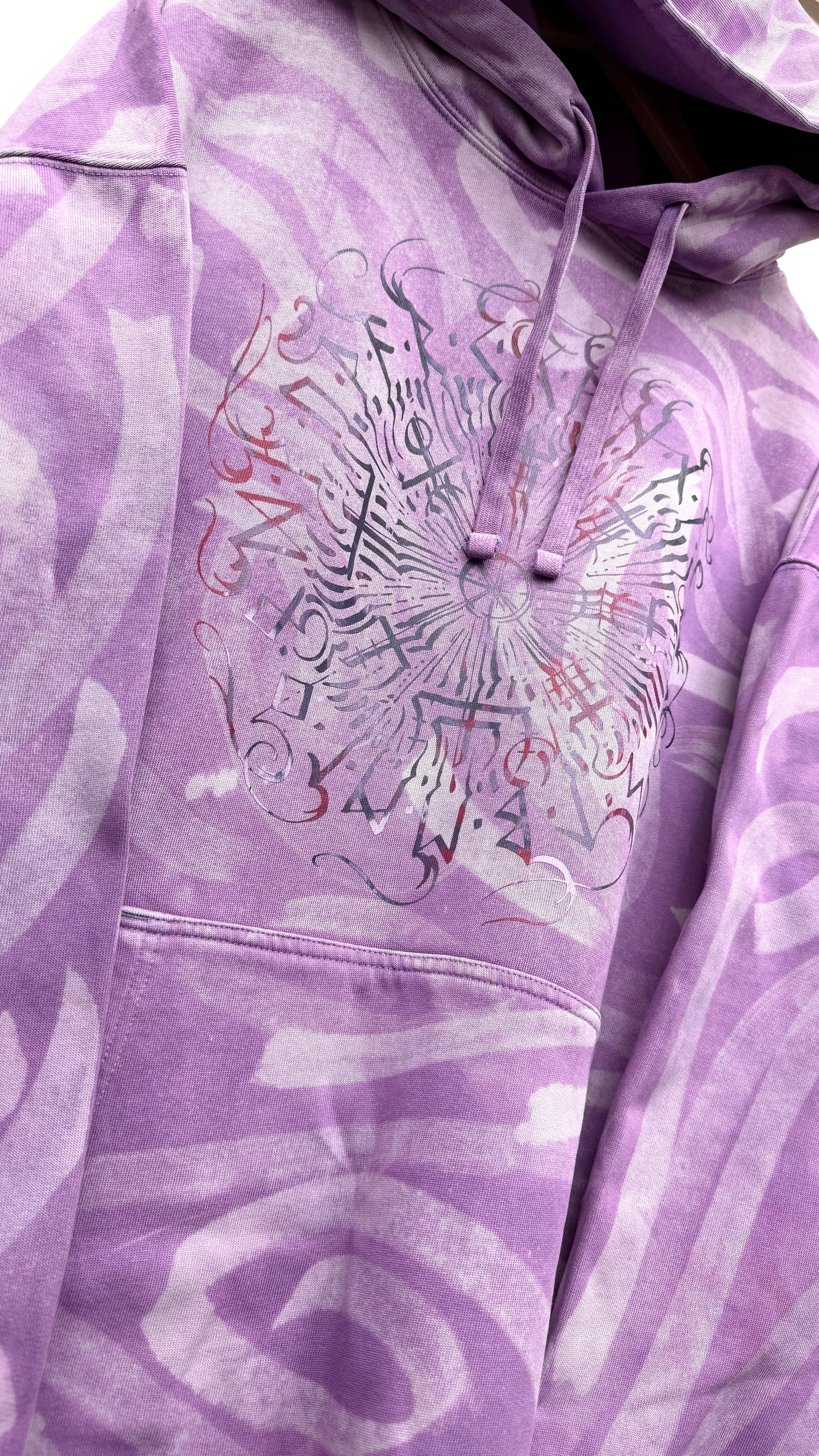 Hand-painted Viking Vegvisir hoodie, handmade streetwear from Finland | Helsinki