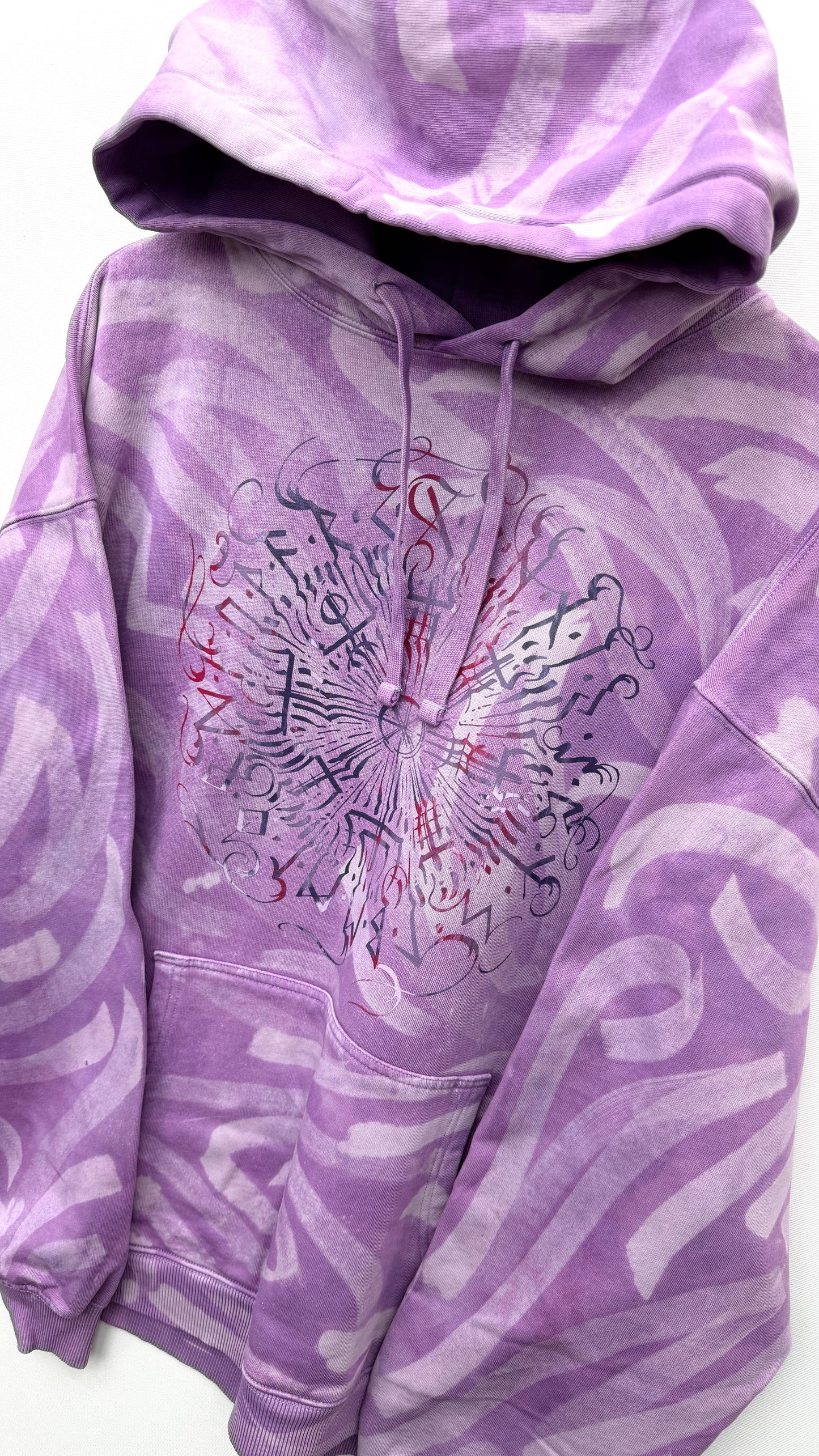 Hand-painted Viking Vegvisir hoodie, handmade streetwear from Finland | Helsinki