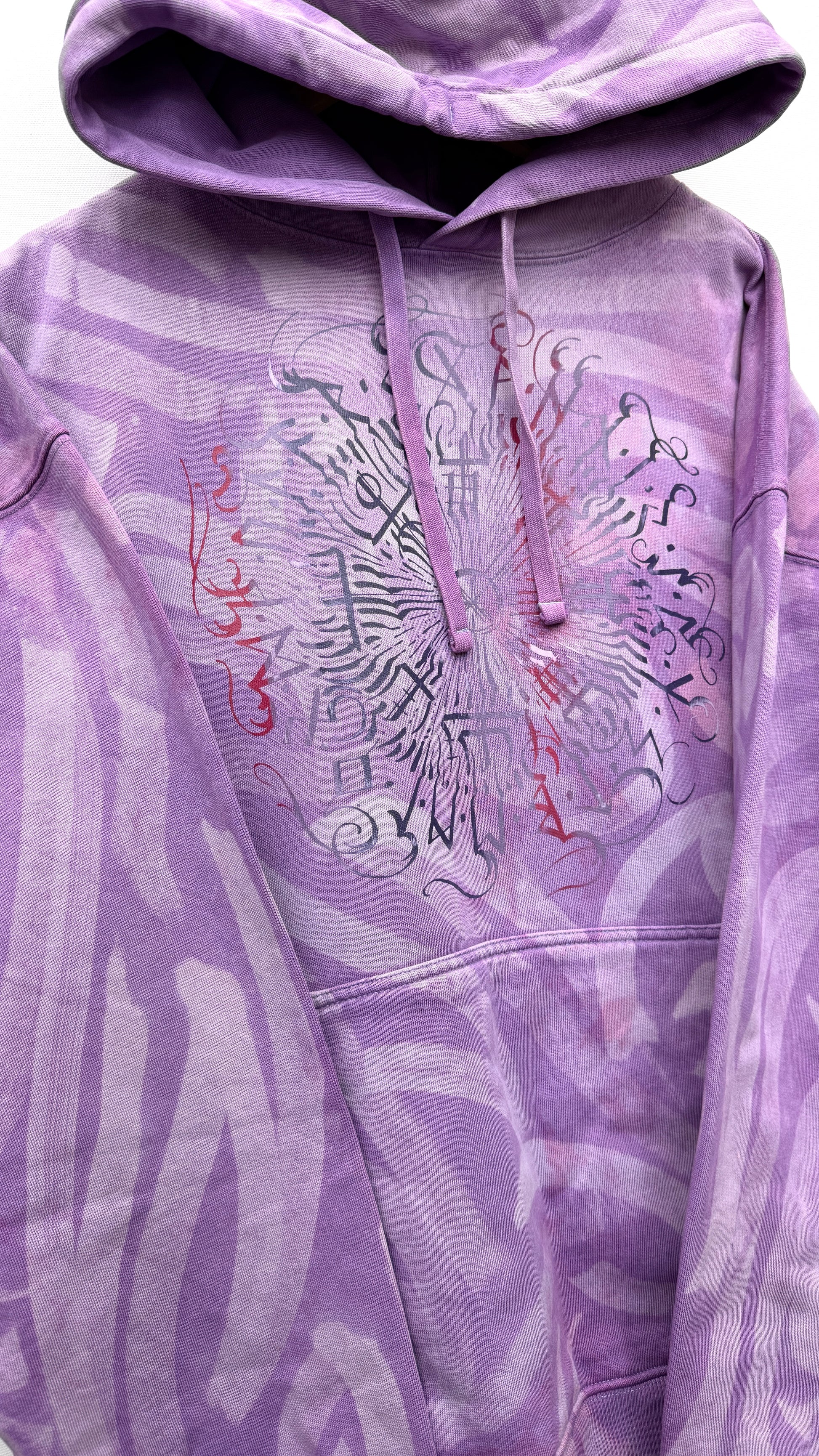 Hand-painted Viking Vegvisir hoodie, handmade streetwear from Finland | Helsinki