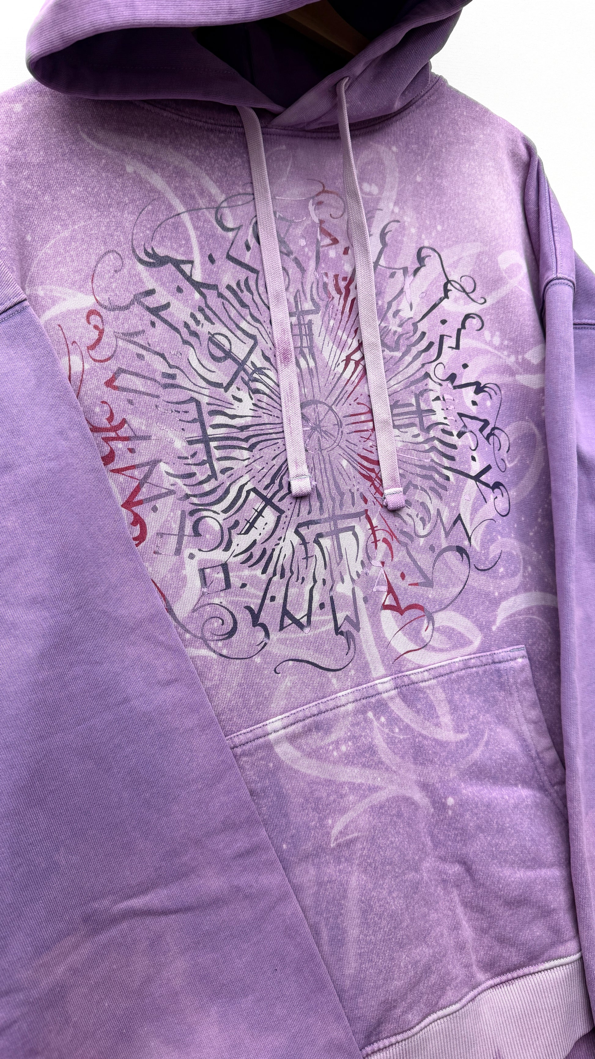 Hand-painted Viking Vegvisir hoodie, handmade streetwear from Finland | Helsinki