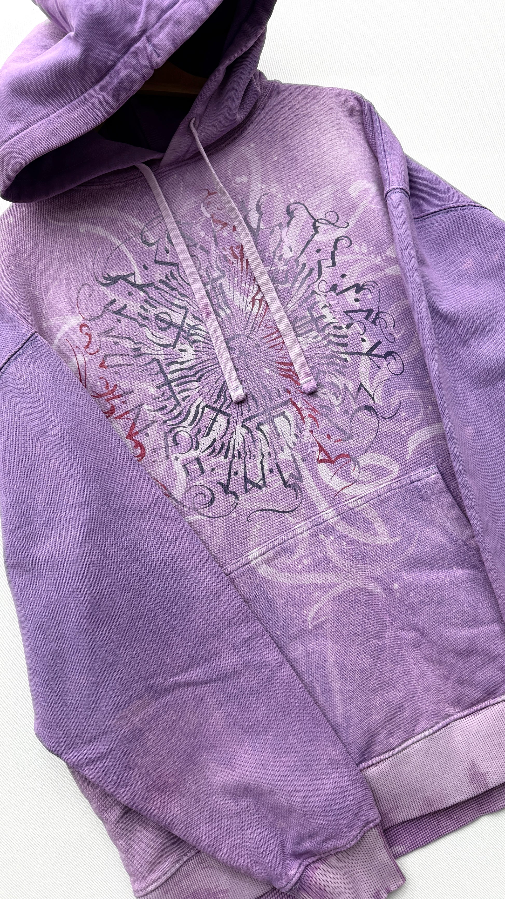 Hand-painted Viking Vegvisir hoodie, handmade streetwear from Finland | Helsinki