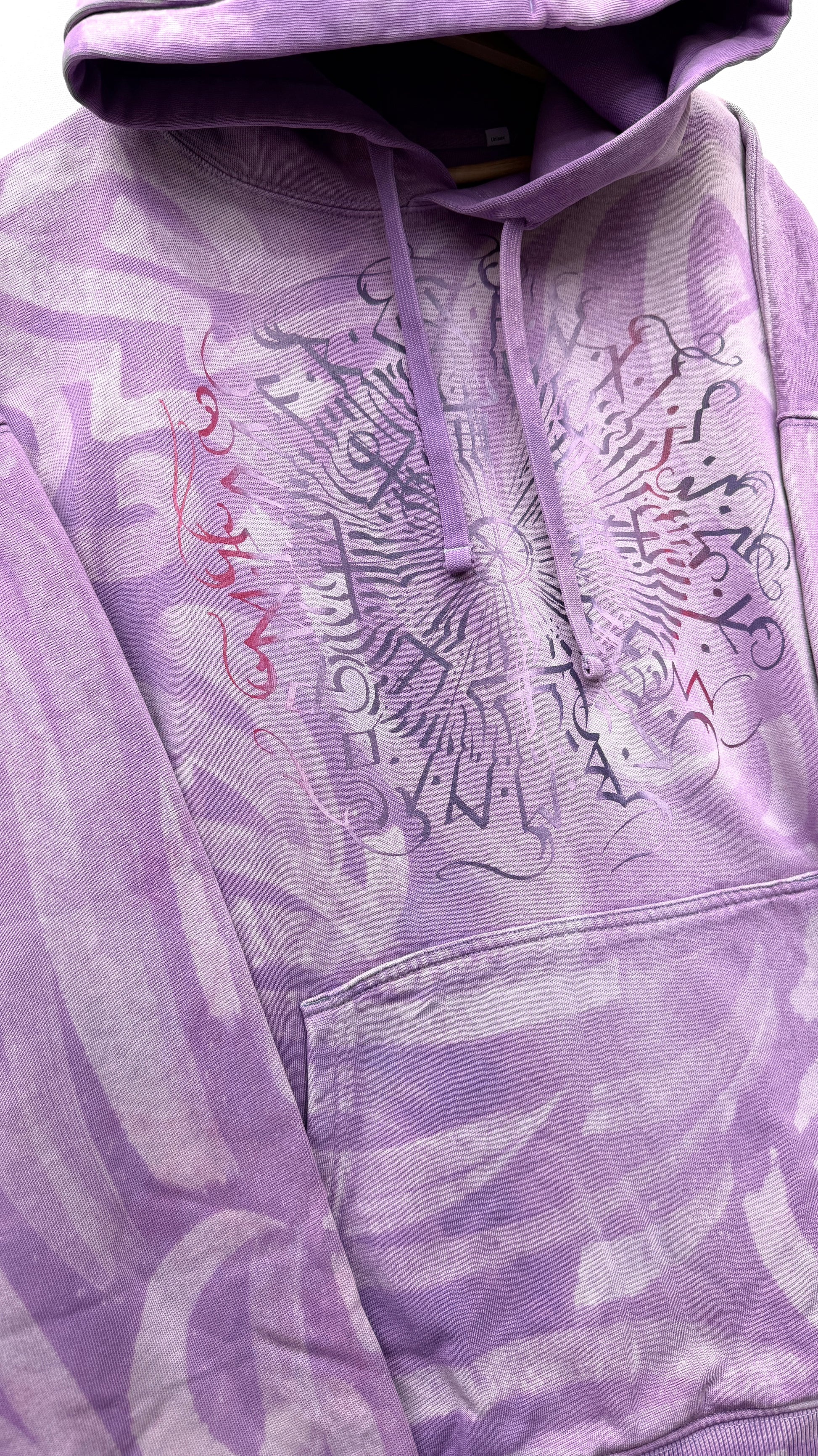 Hand-painted Viking Vegvisir hoodie, handmade streetwear from Finland | Helsinki