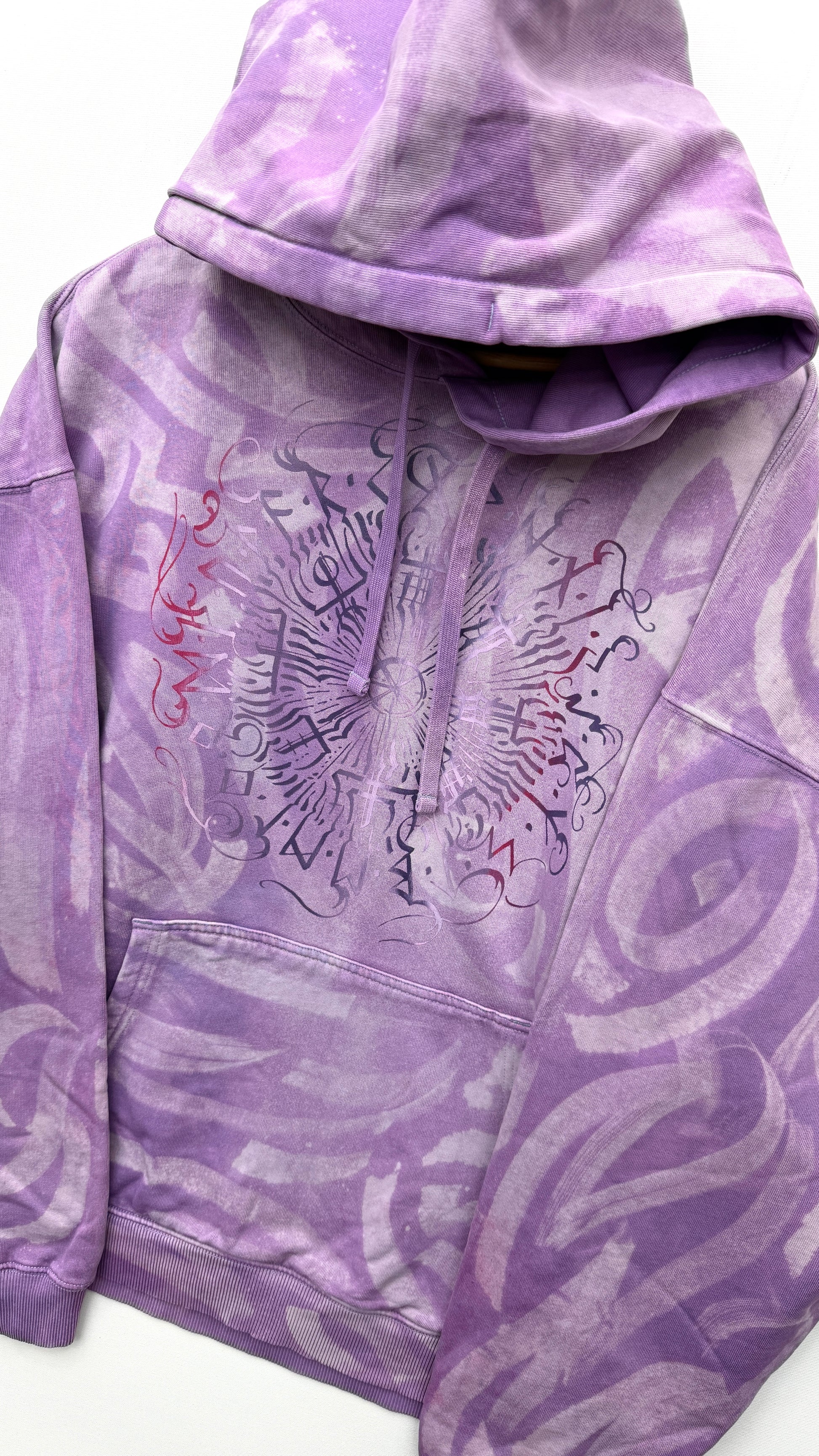 Hand-painted Viking Vegvisir hoodie, handmade streetwear from Finland | Helsinki