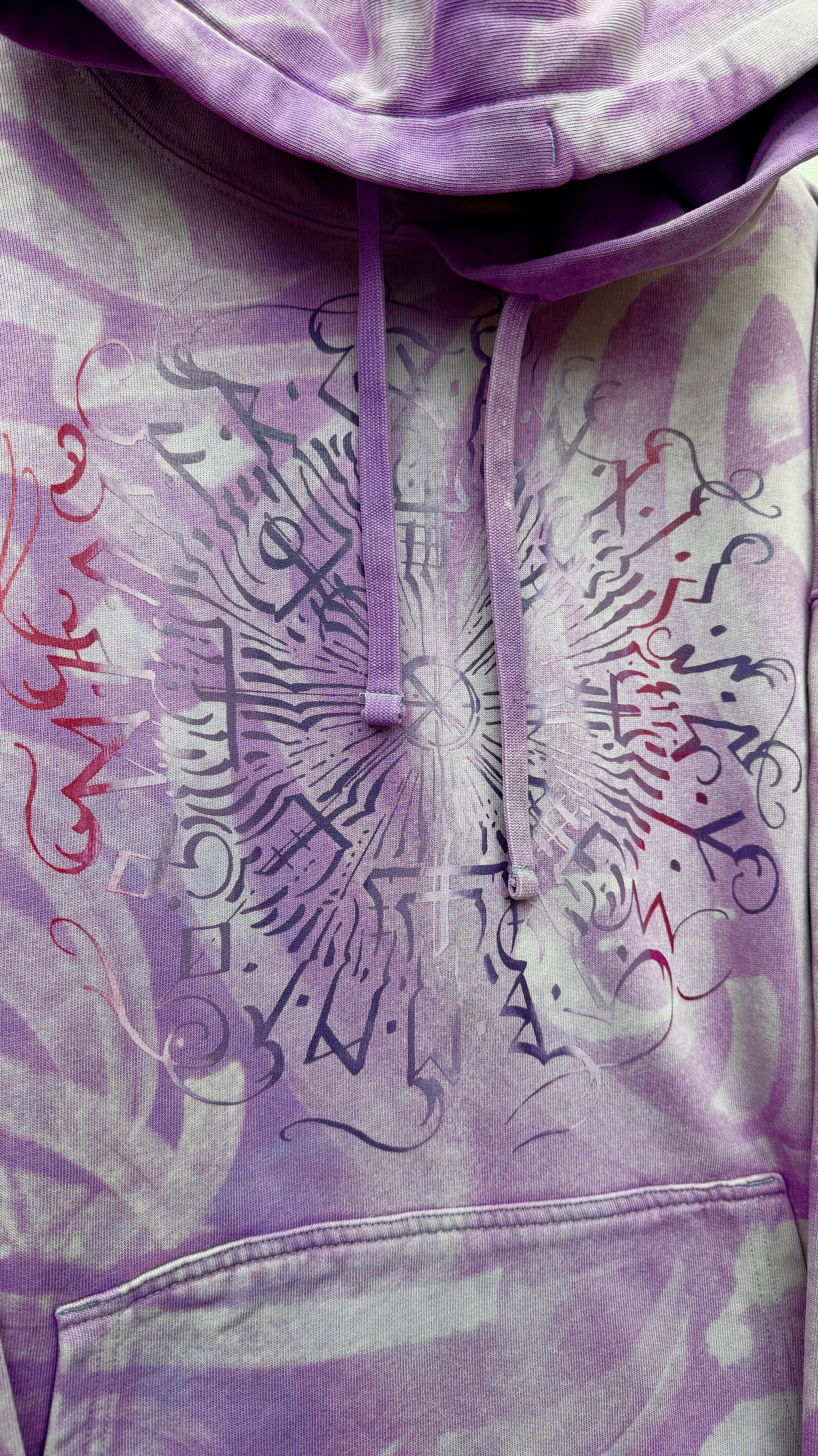 Hand-painted Viking Vegvisir hoodie, handmade streetwear from Finland | Helsinki