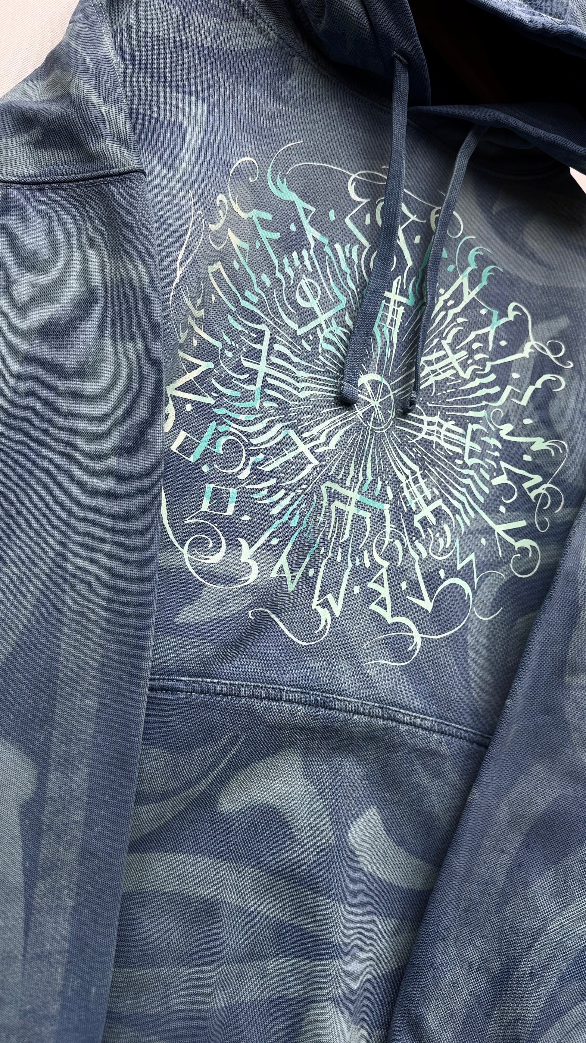 Hand-painted Viking Vegvisir hoodie, handmade streetwear from Finland | Helsinki